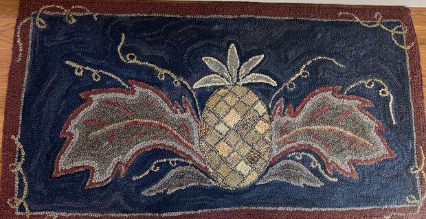 Antique Pineapple, a Hand Hooked Rug by Jennifer McKelvie
