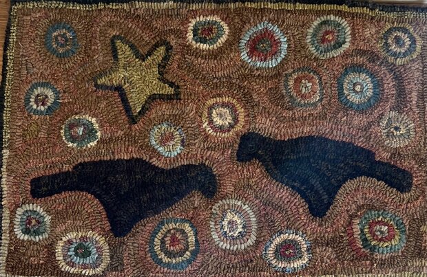 Crows With Pennies, a Hand Hooked Rug by Jennifer McKelvie