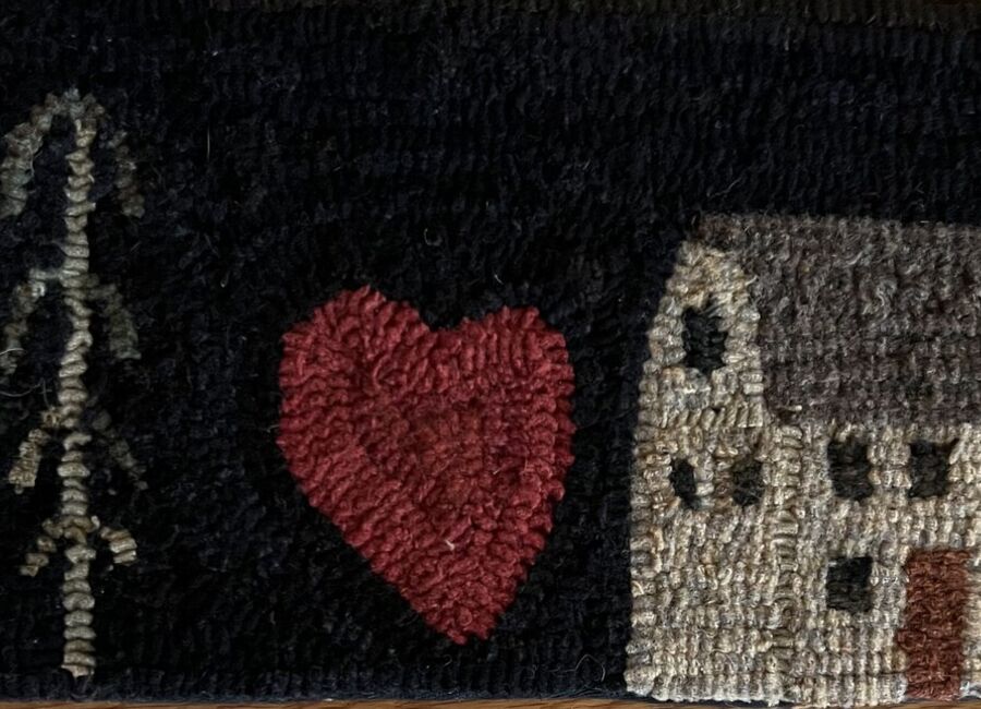 Heart And Home, a Hand Hooked Rug by Jennifer McKelvie