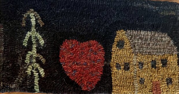 Heart And Home, a Hand Hooked Rug by Jennifer McKelvie