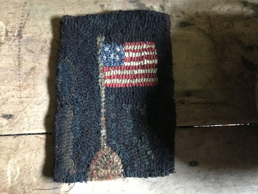 Itty Bitty Flag Rug, a Hand Hooked Rug by Jennifer McKelvie
