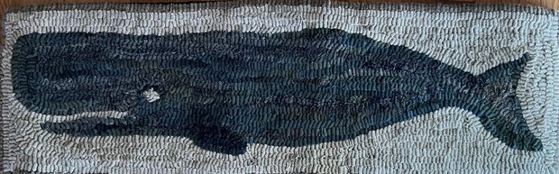Nantucket Whale, a Hand Hooked Rug by Jennifer McKelvie