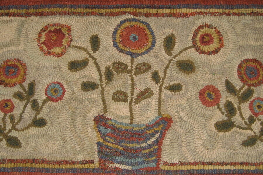 Paisely Posies, a Hand Hooked Rug by Jennifer McKelvie
