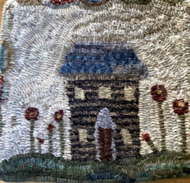 Posie House, a Hand Hooked Rug by Jennifer McKelvie