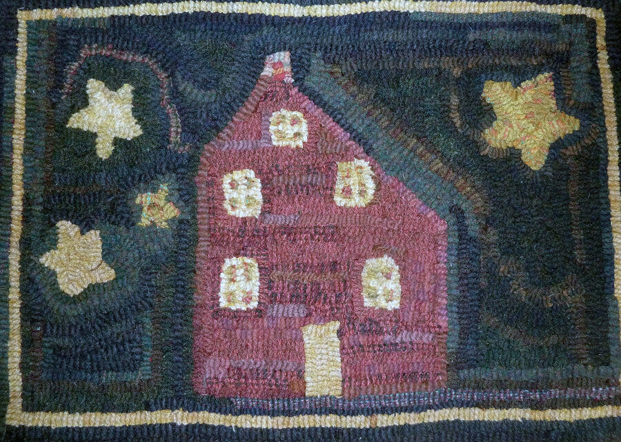 Red House, a Hand Hooked Rug by Jennifer McKelvie